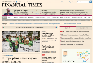 Financial Times International Newspaper