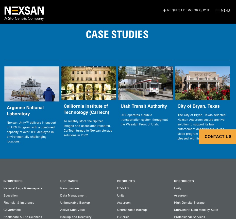 Nexsan case studies